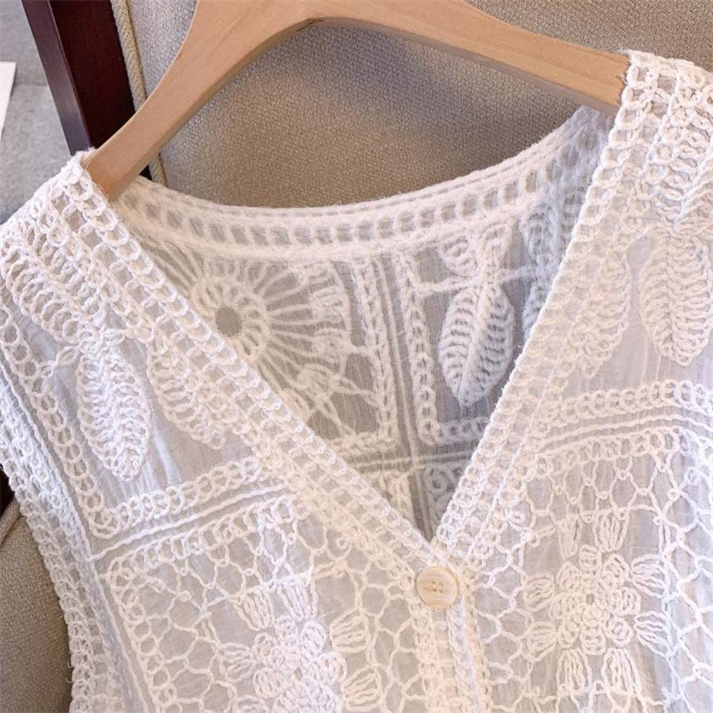 Bohemian Crochet Sleeveless Vest