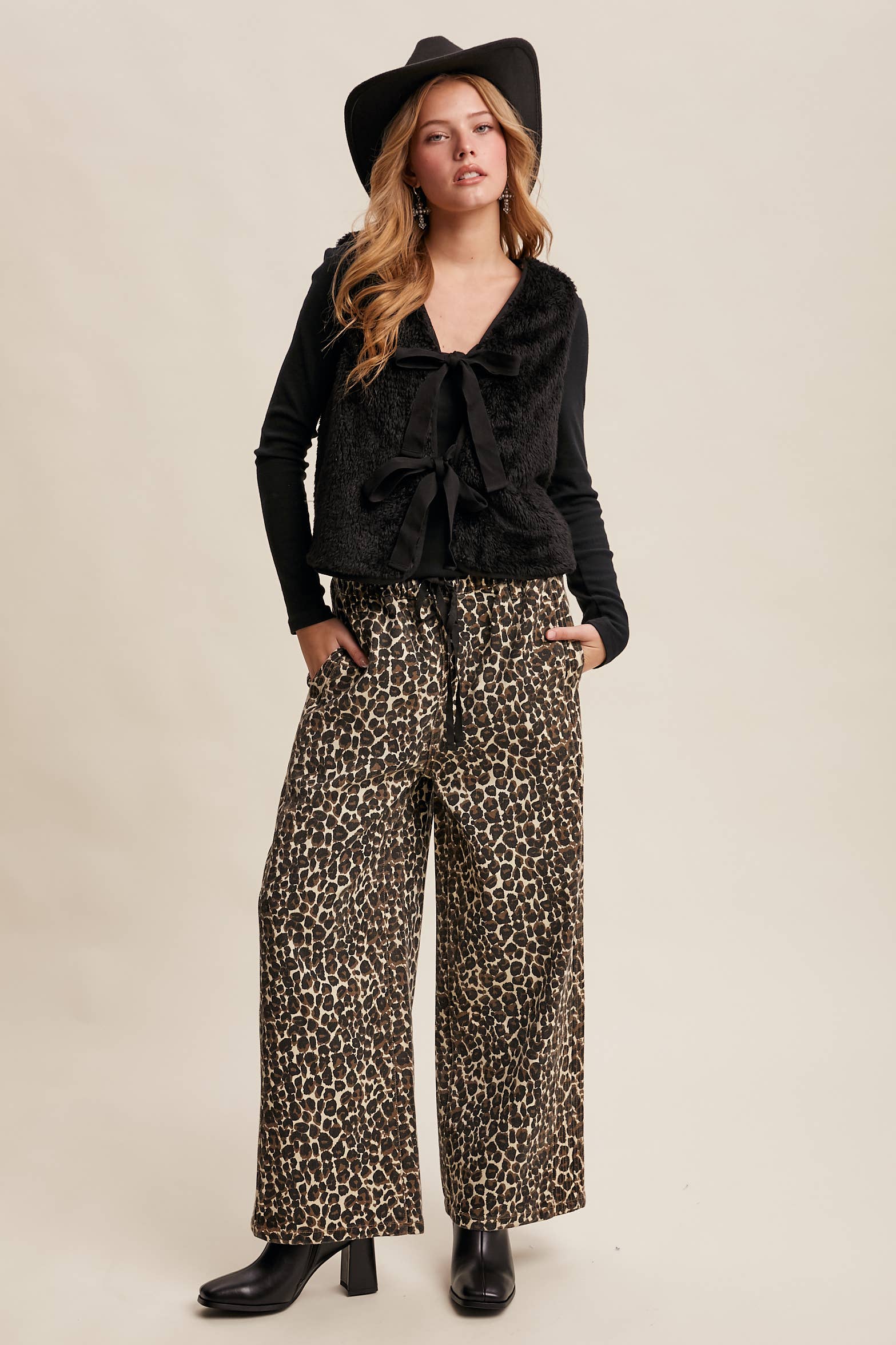 Reversible Tie-Front Fuzzy Vest