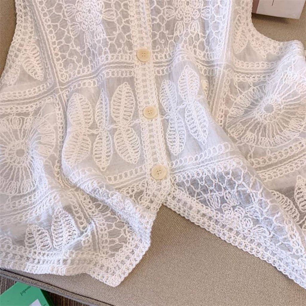 Bohemian Crochet Sleeveless Vest