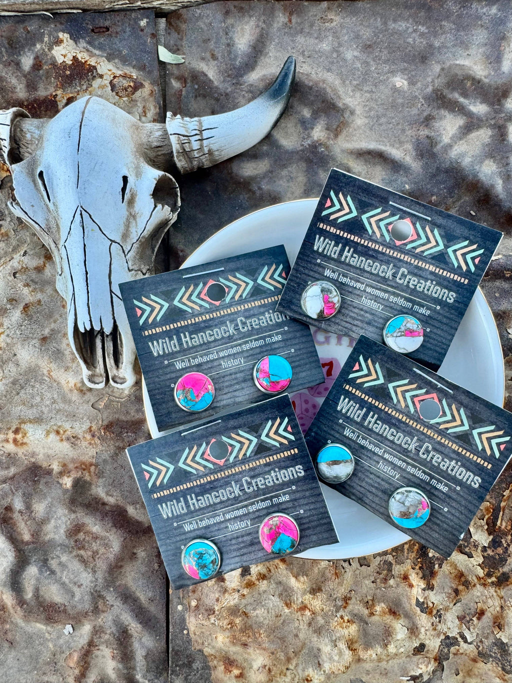 Cotton Candy Turquoise Earrings