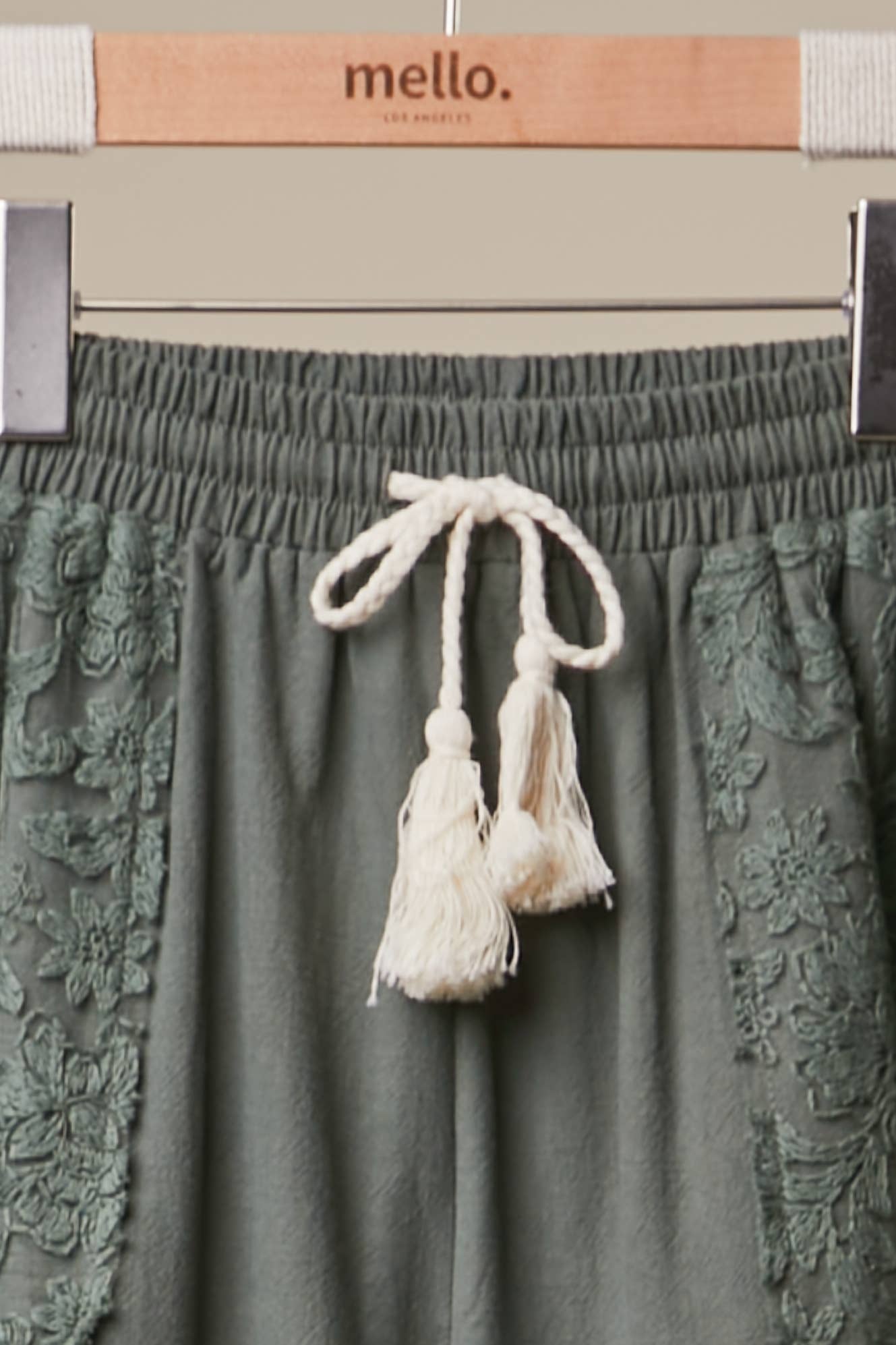 Lace Accents Patchwork Crochet Jogger Pants