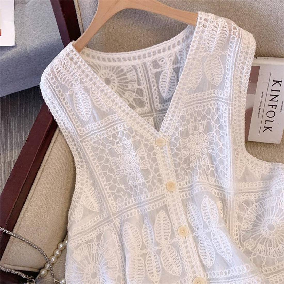 Bohemian Crochet Sleeveless Vest