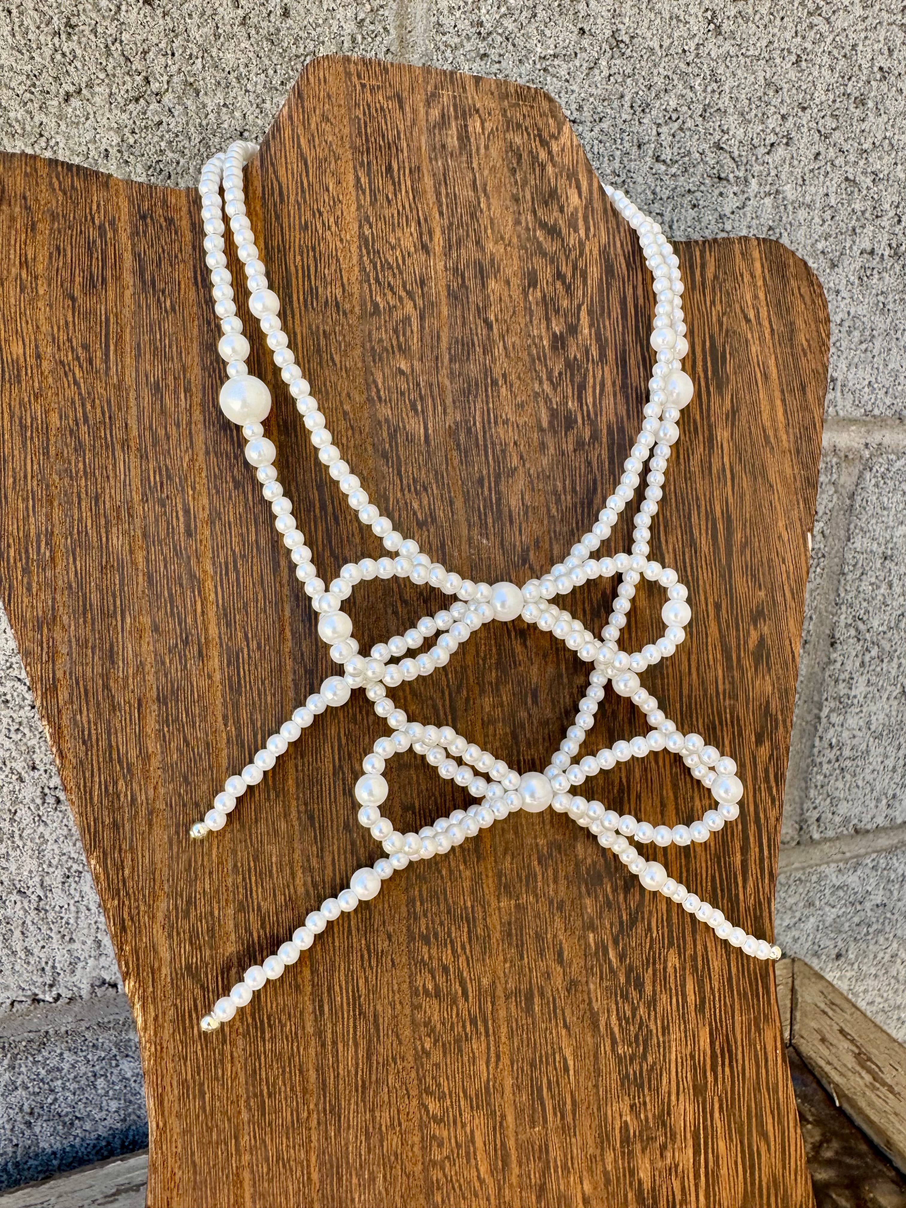 Bowtie Pearl Necklace