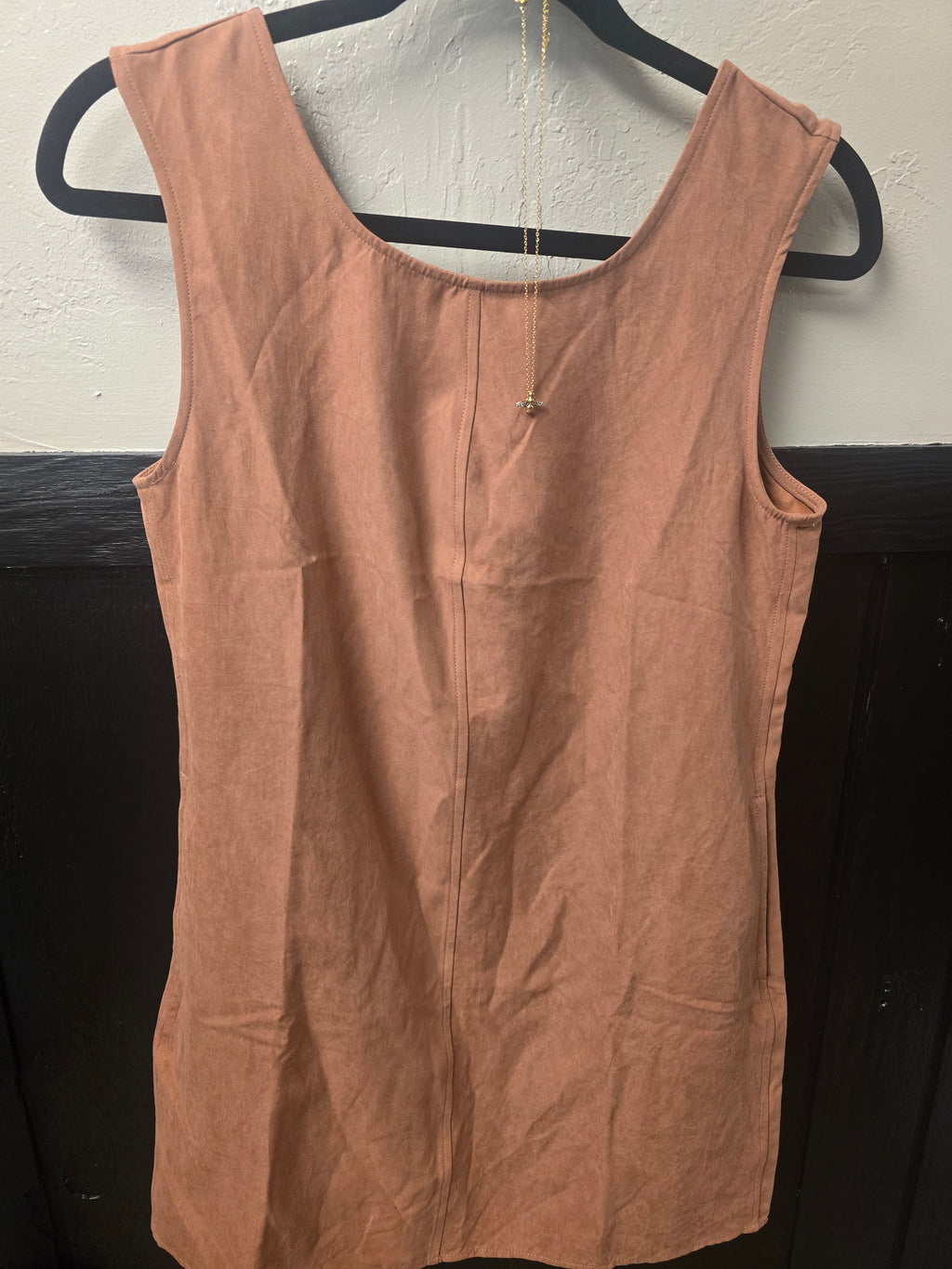 Camel plain Suede Dress