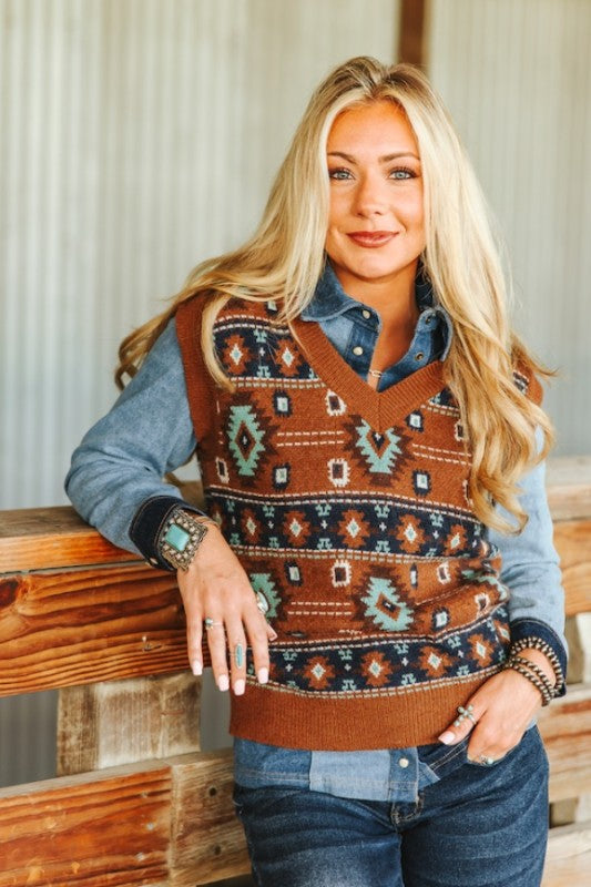 Aztec Knit Vest