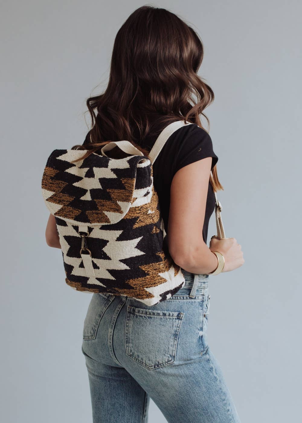 Black, White & Brown Aztec Backpack