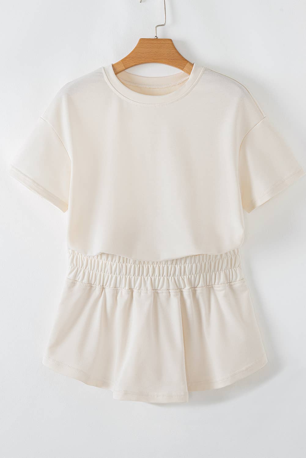 Cropped Tee and Ruffle High Waist Skort Set