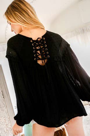 Lace-up Blouse