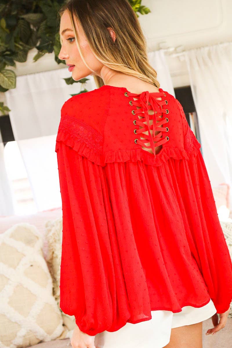 Lace-up Blouse