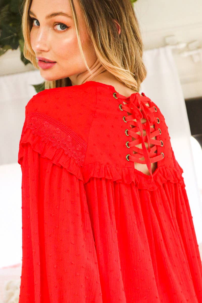 Lace-up Blouse