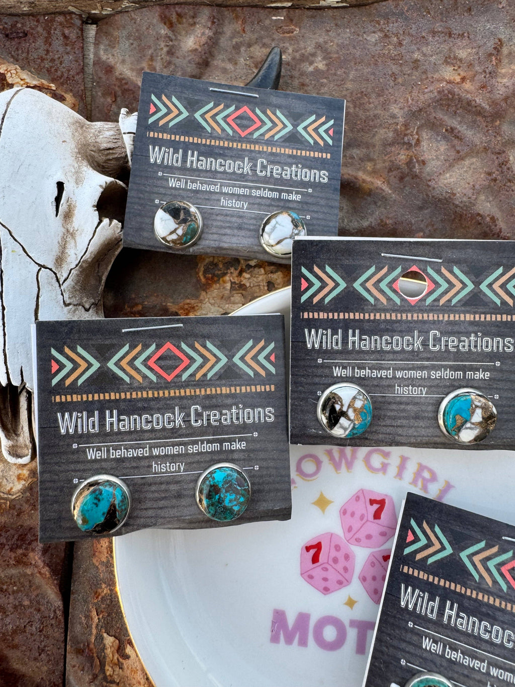 White Buffalo Earrings