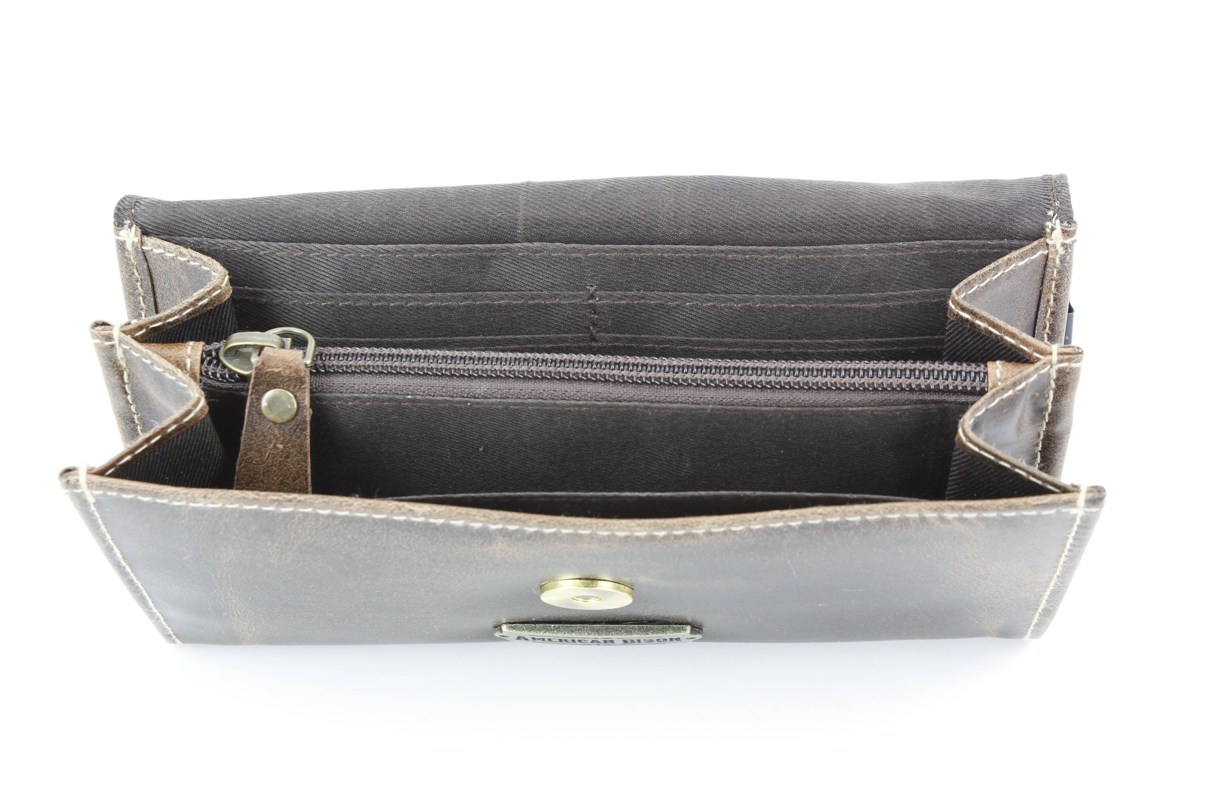 Brown Leather Leaf Clutch