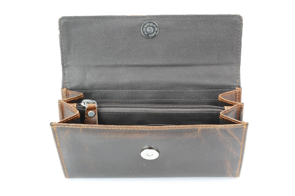 Rustic Brown Orange Aztec Clutch