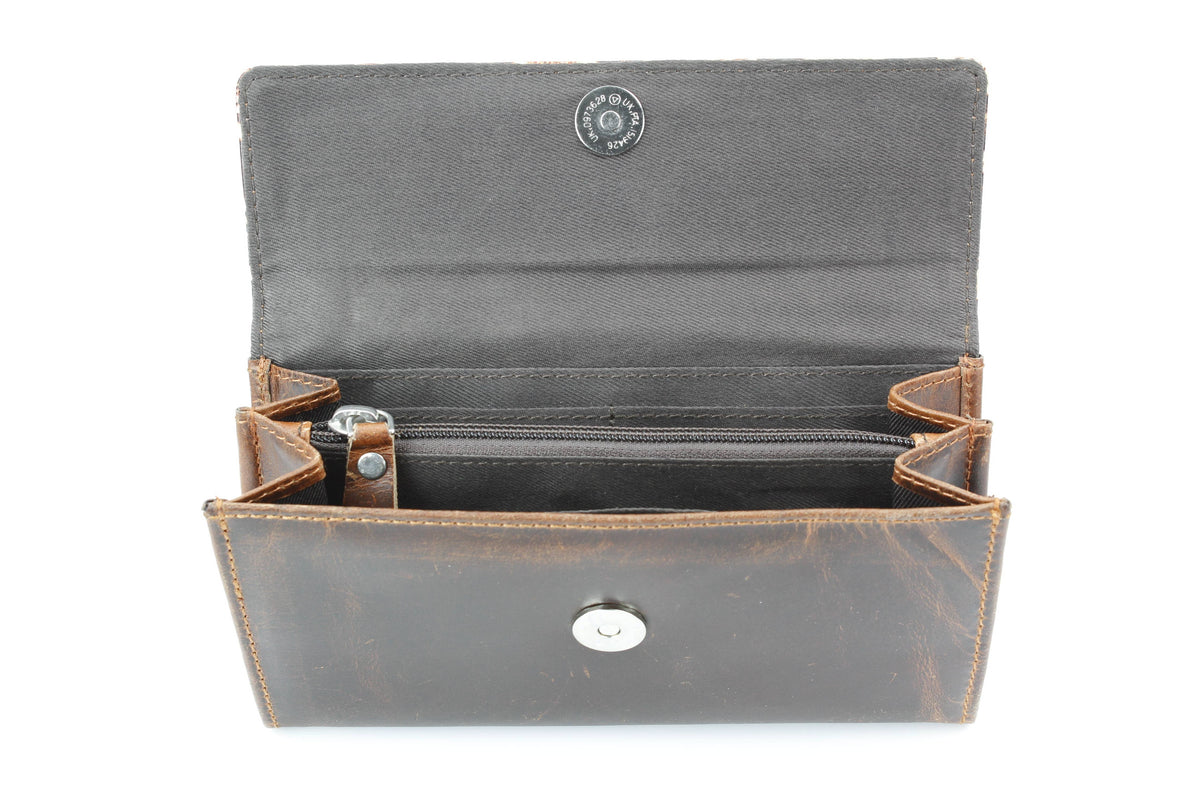Rustic Brown Orange Aztec Clutch