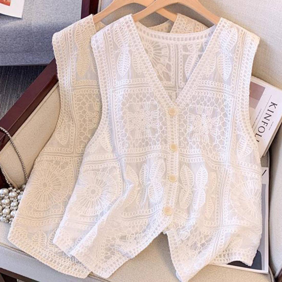 Bohemian Crochet Sleeveless Vest
