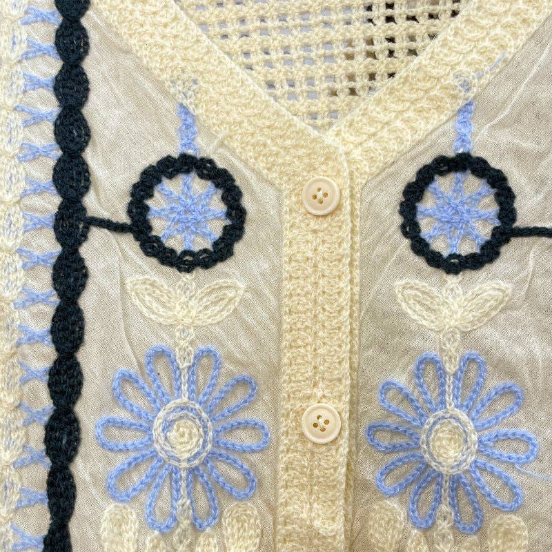 Vintage Hollow-Out Crochet Floral Vest