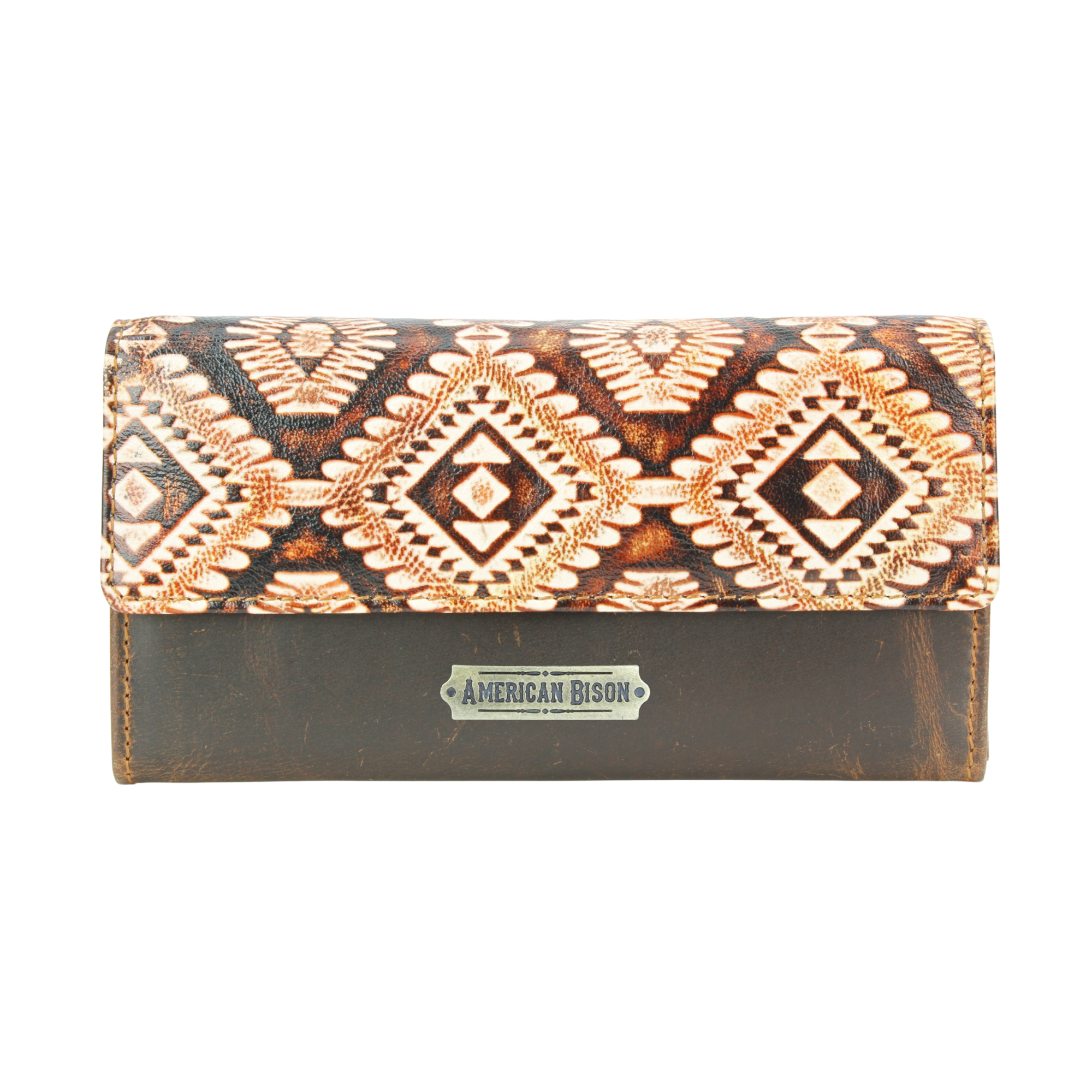 Rustic Tan Aztec Leather Wallet