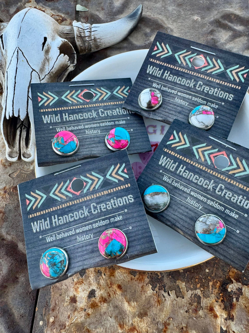 Cotton Candy Turquoise Earrings