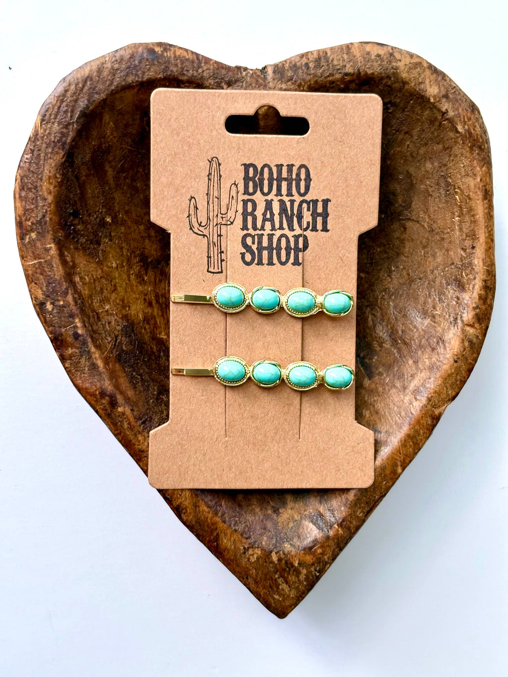 Western Set of 2 Stone Hair Bobby Pins