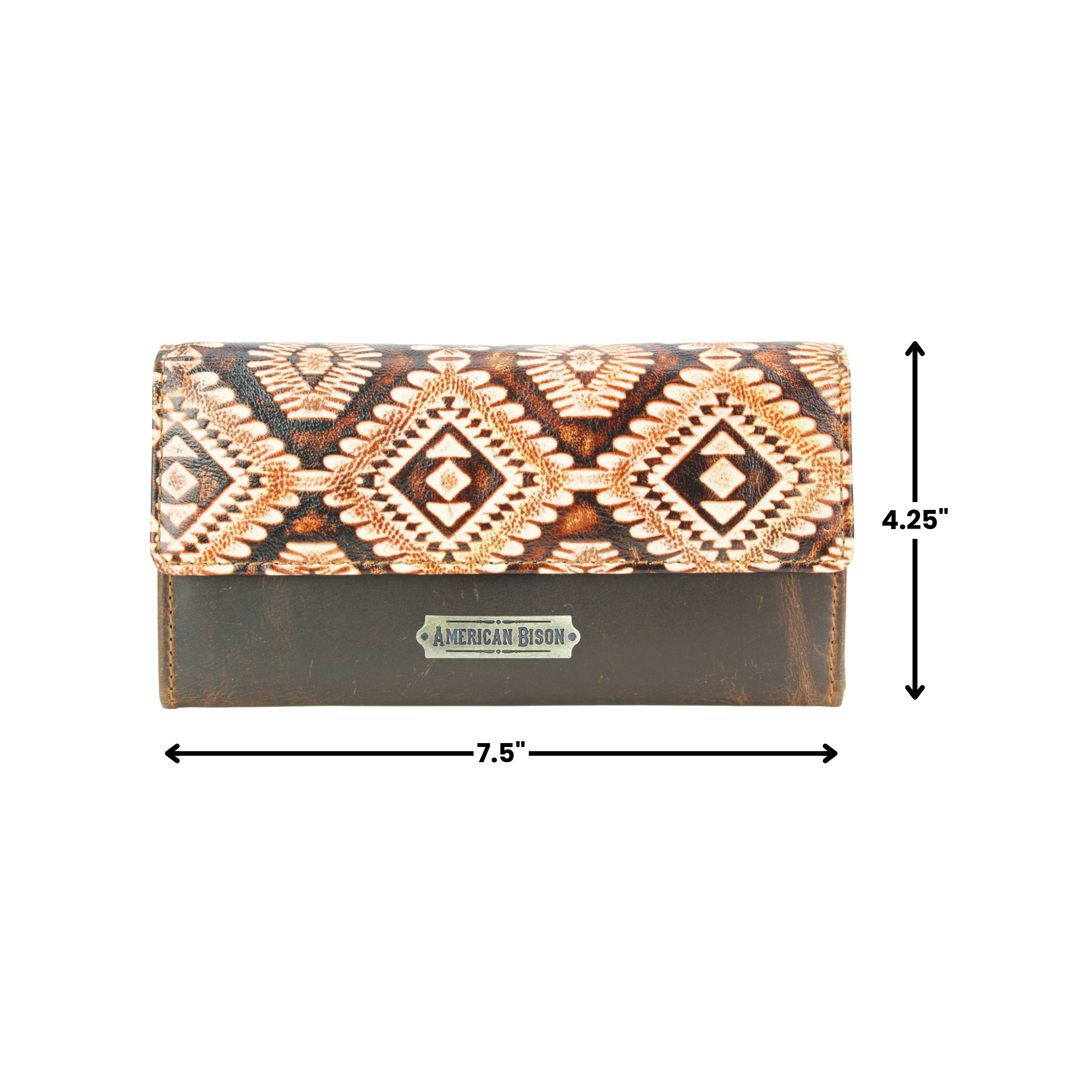 Rustic Tan Aztec Leather Wallet