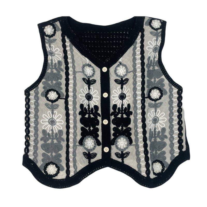 Vintage Hollow-Out Crochet Floral Vest