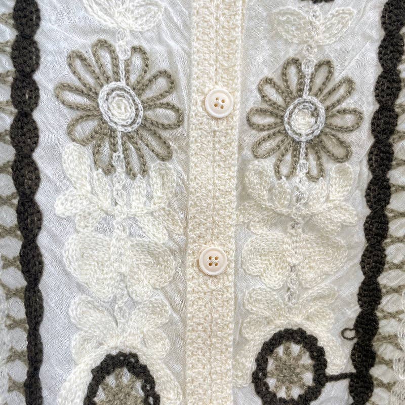 Vintage Hollow-Out Crochet Floral Vest