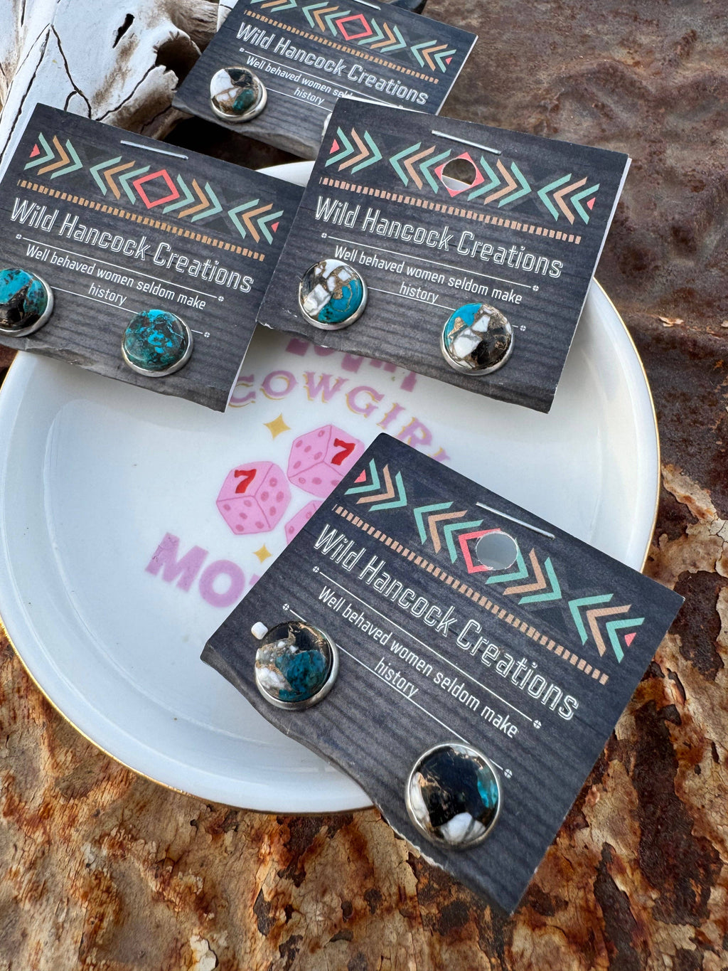 White Buffalo Earrings