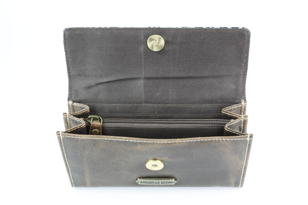 Brown Leather Leaf Clutch
