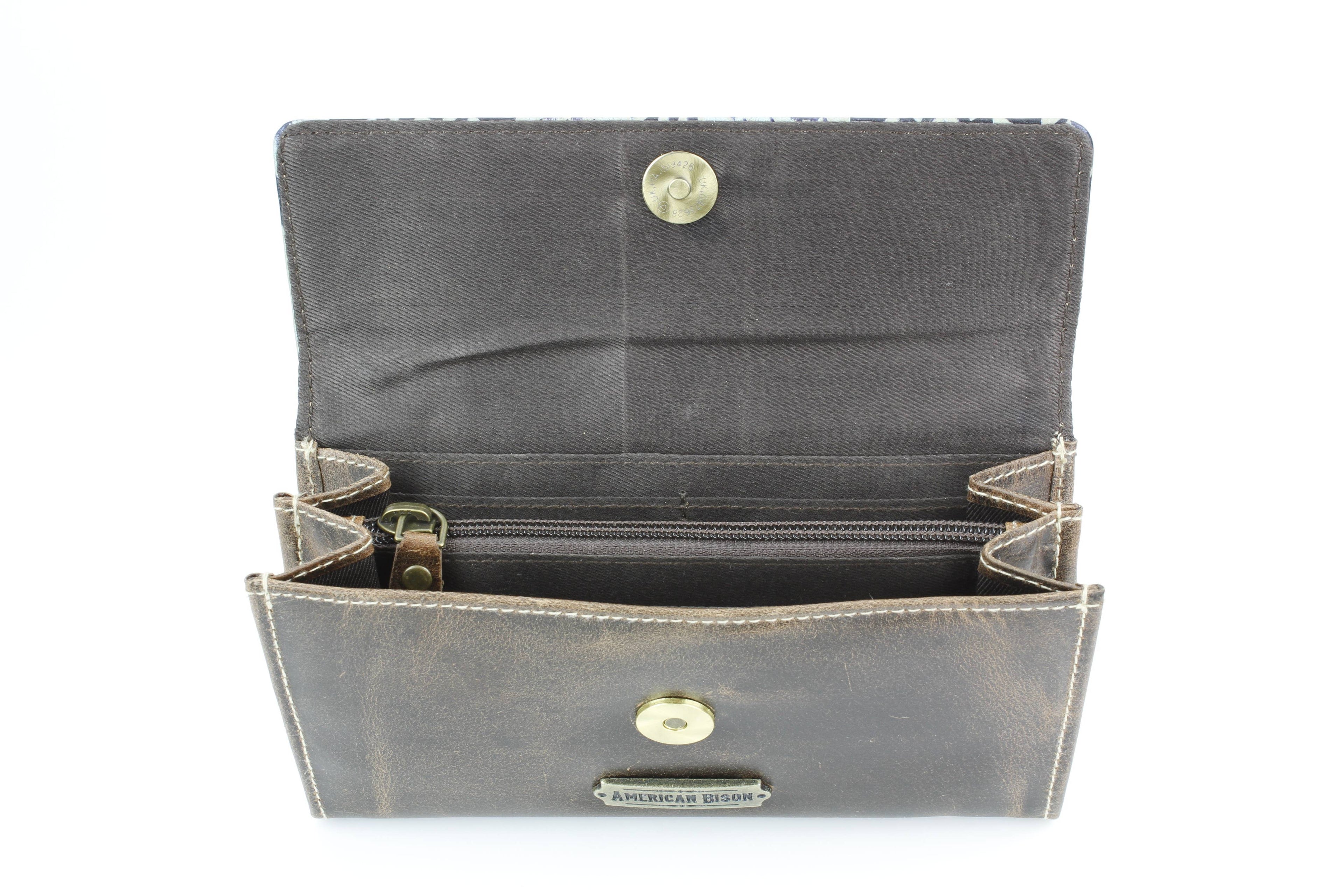 Brown Leather Leaf Clutch