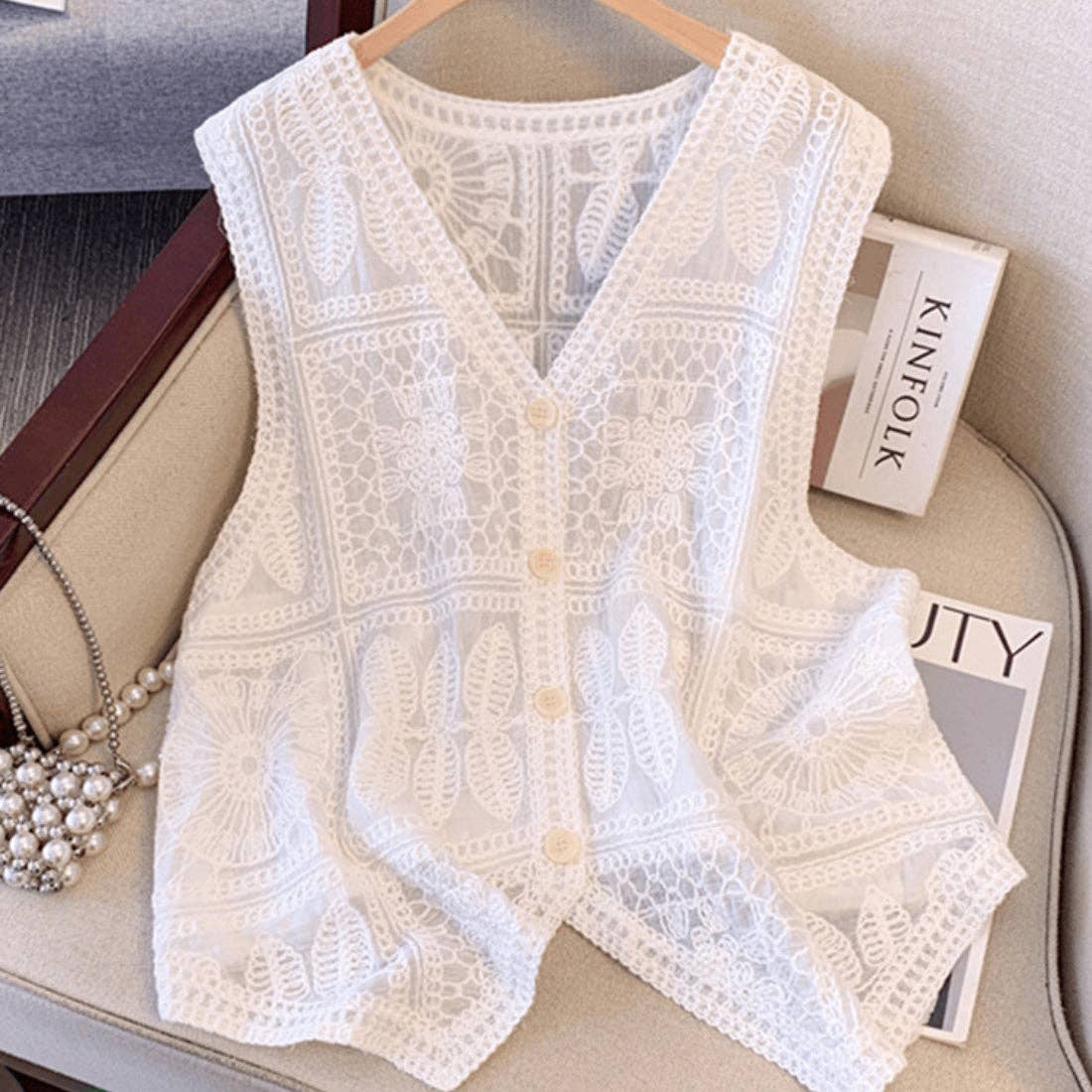 Bohemian Crochet Sleeveless Vest