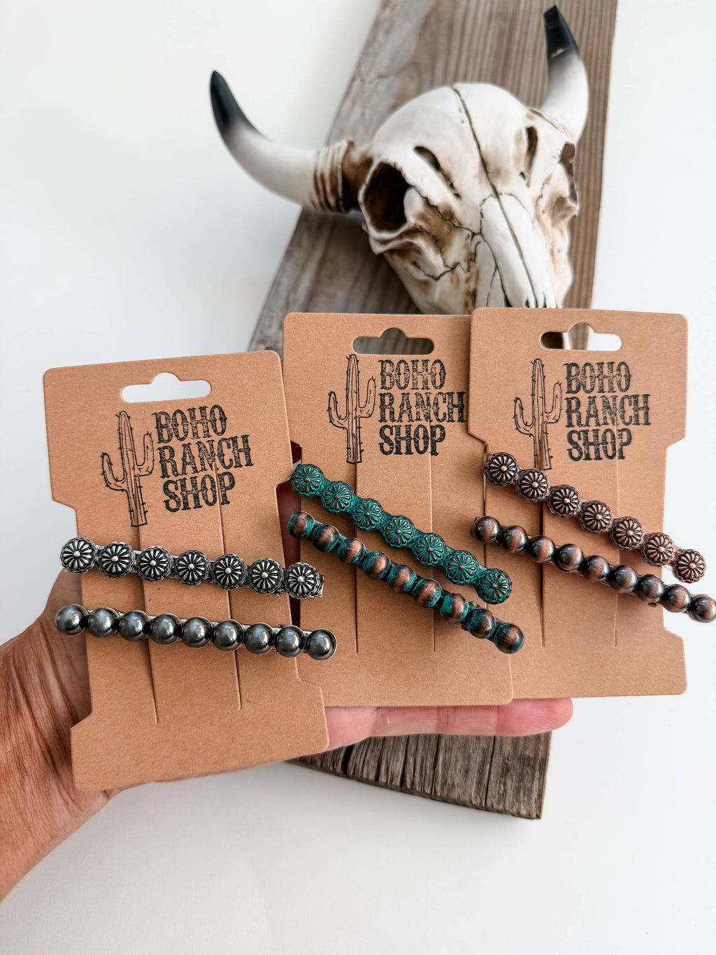 Western Hair Bobby Pin Set - Concho Barrette Pins 