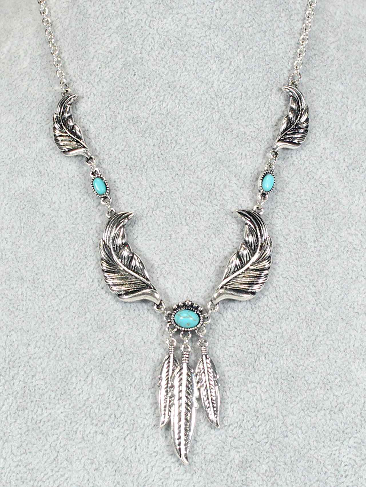 Turquiose Feather Necklace