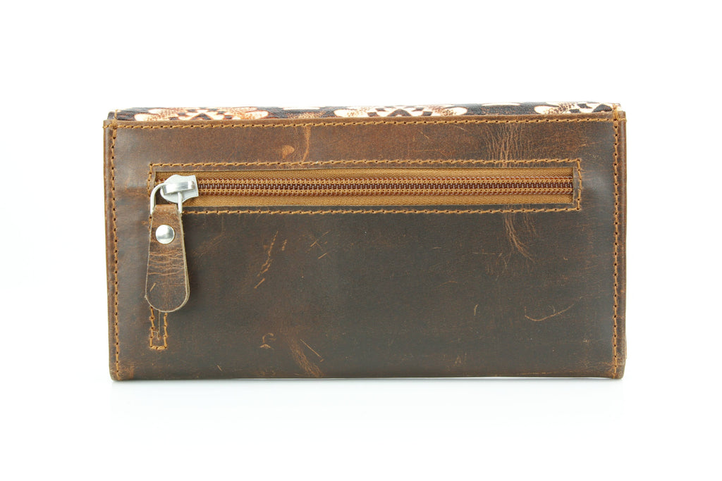 Rustic Tan Aztec Leather Wallet