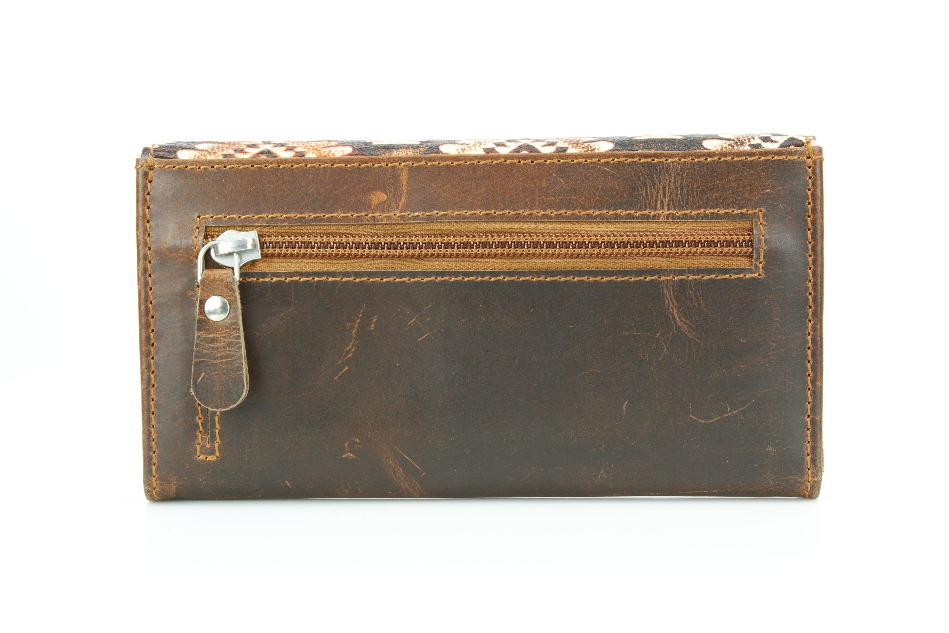 Rustic Tan Aztec Leather Wallet