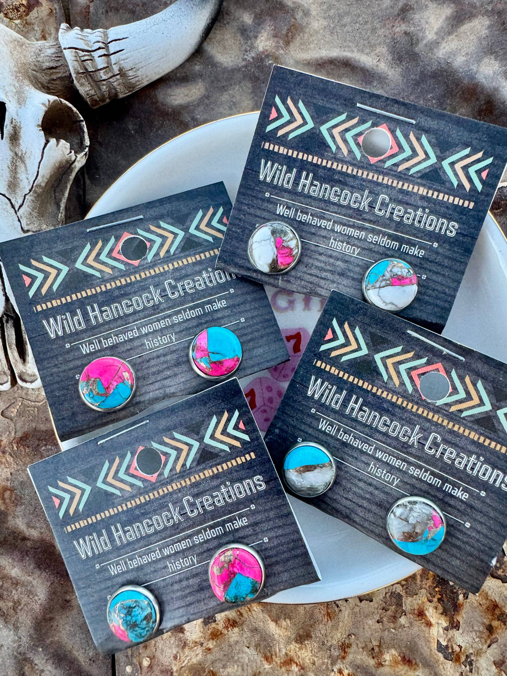 Cotton Candy Turquoise Earrings