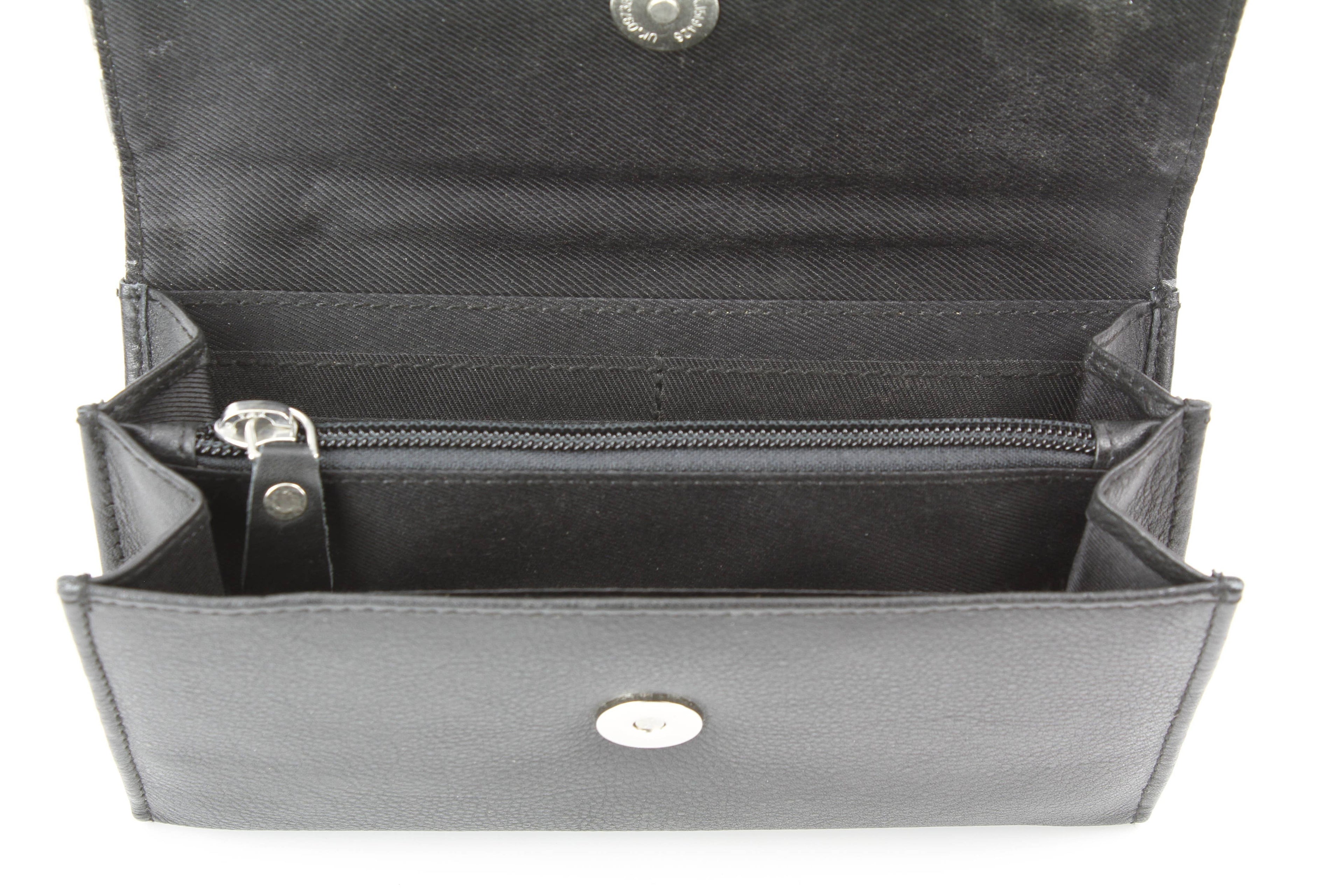 Grey Aztec Leather Clutch Wallet