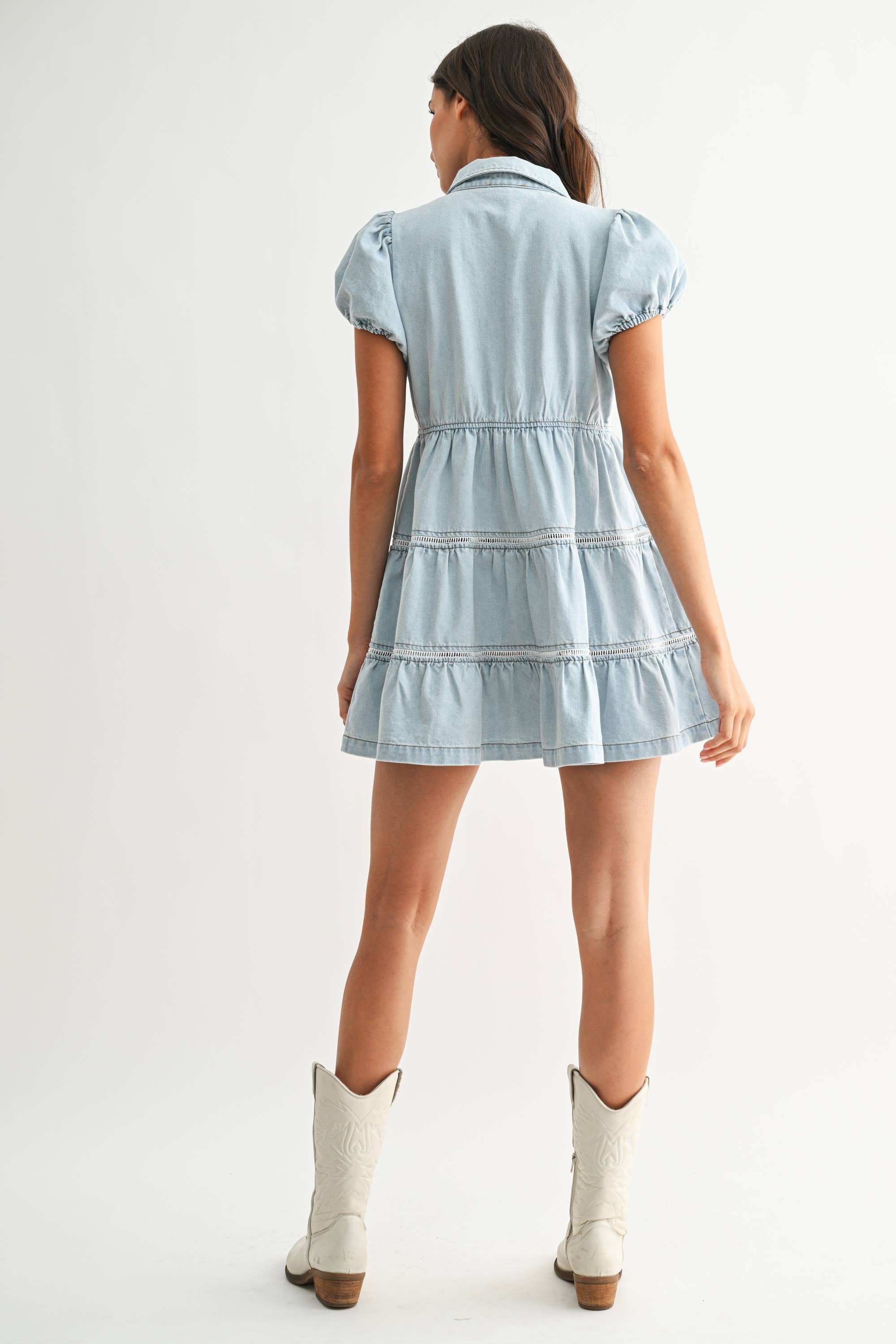 Denim Flutter Dress