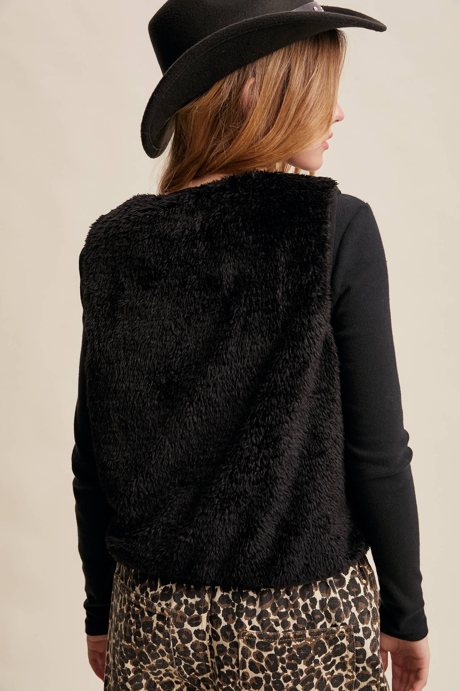 Reversible Tie-Front Fuzzy Vest