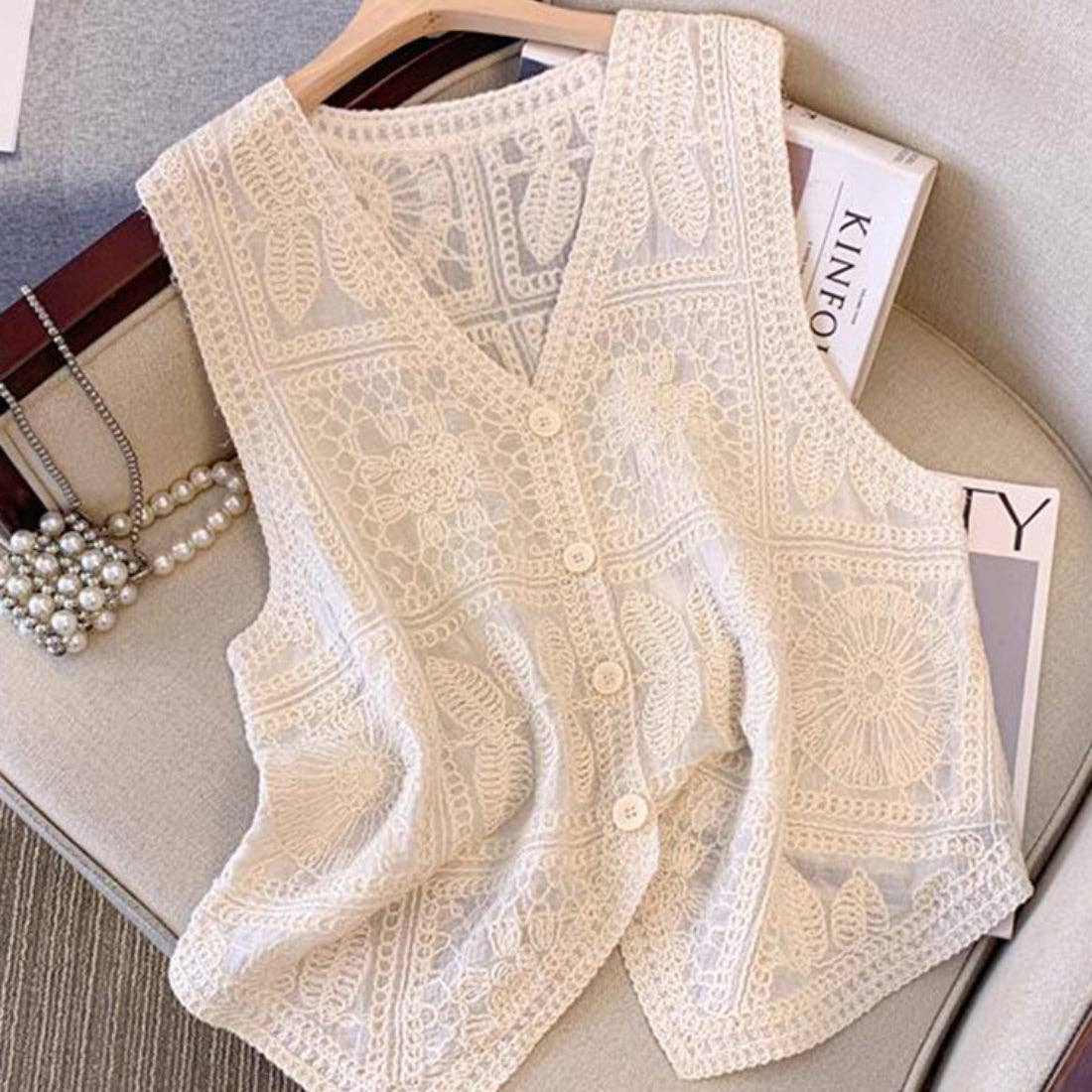 Bohemian Crochet Sleeveless Vest