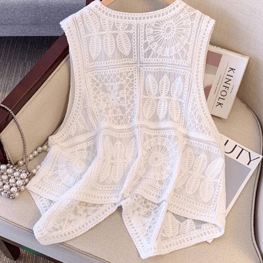 Bohemian Crochet Sleeveless Vest