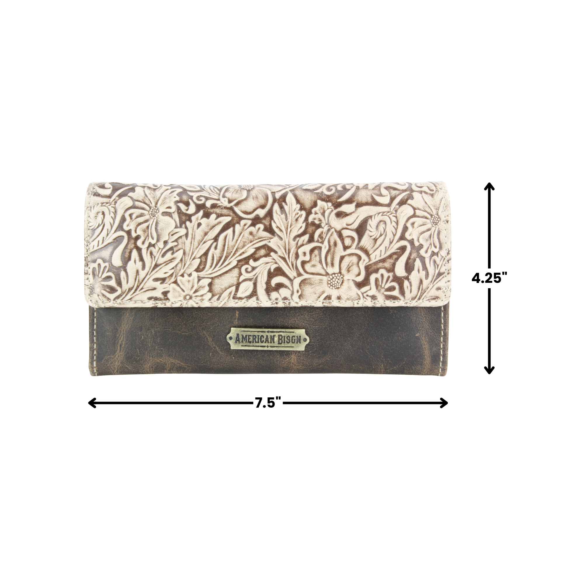 Brown Leather Leaf Clutch