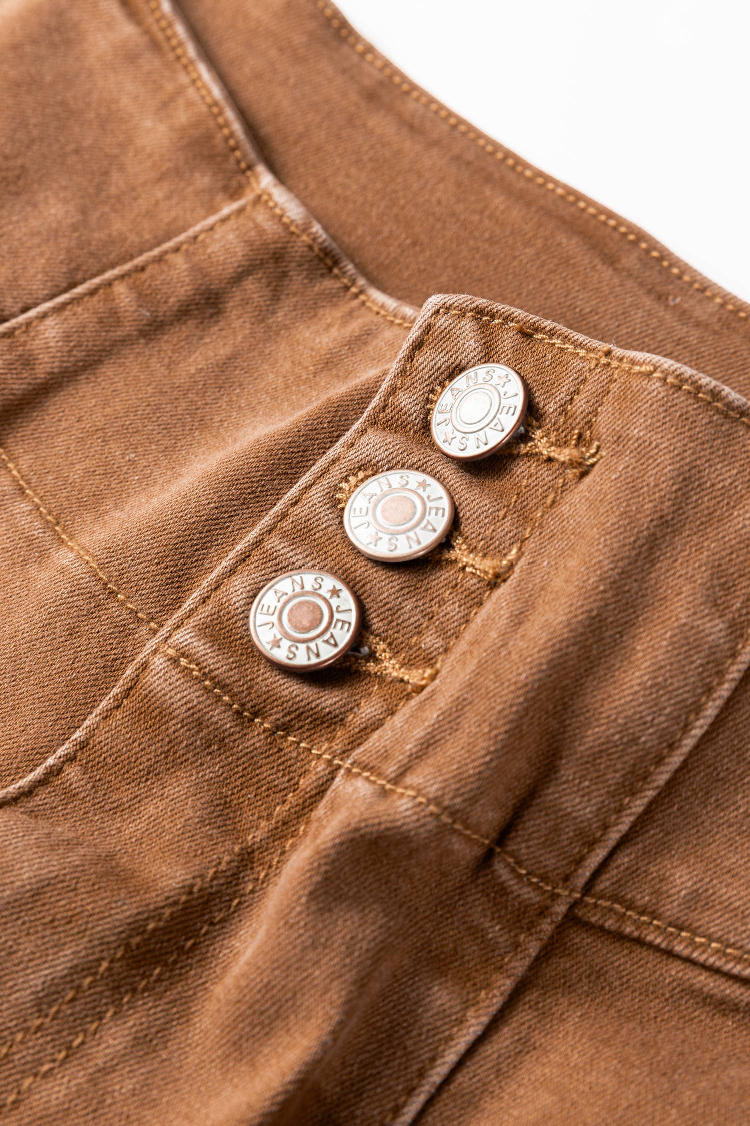 High Waist Button Fly Seamed Raw Hem Flare Jeans