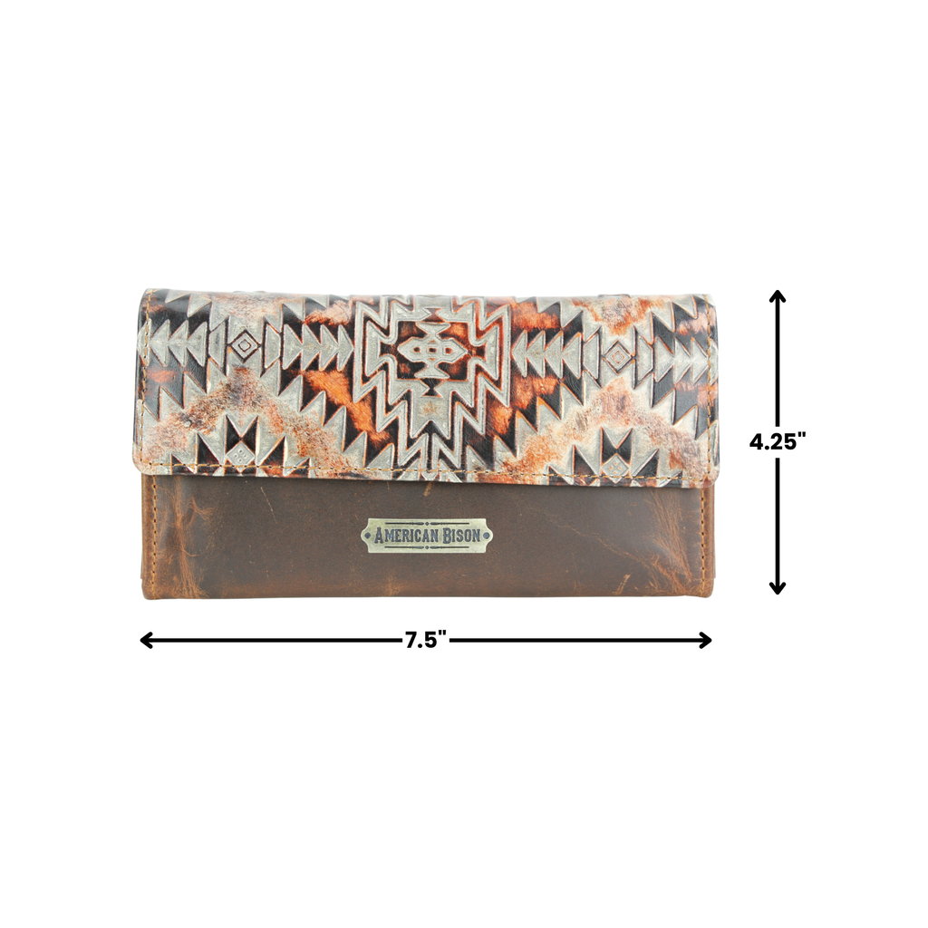 Rustic Brown Orange Aztec Clutch