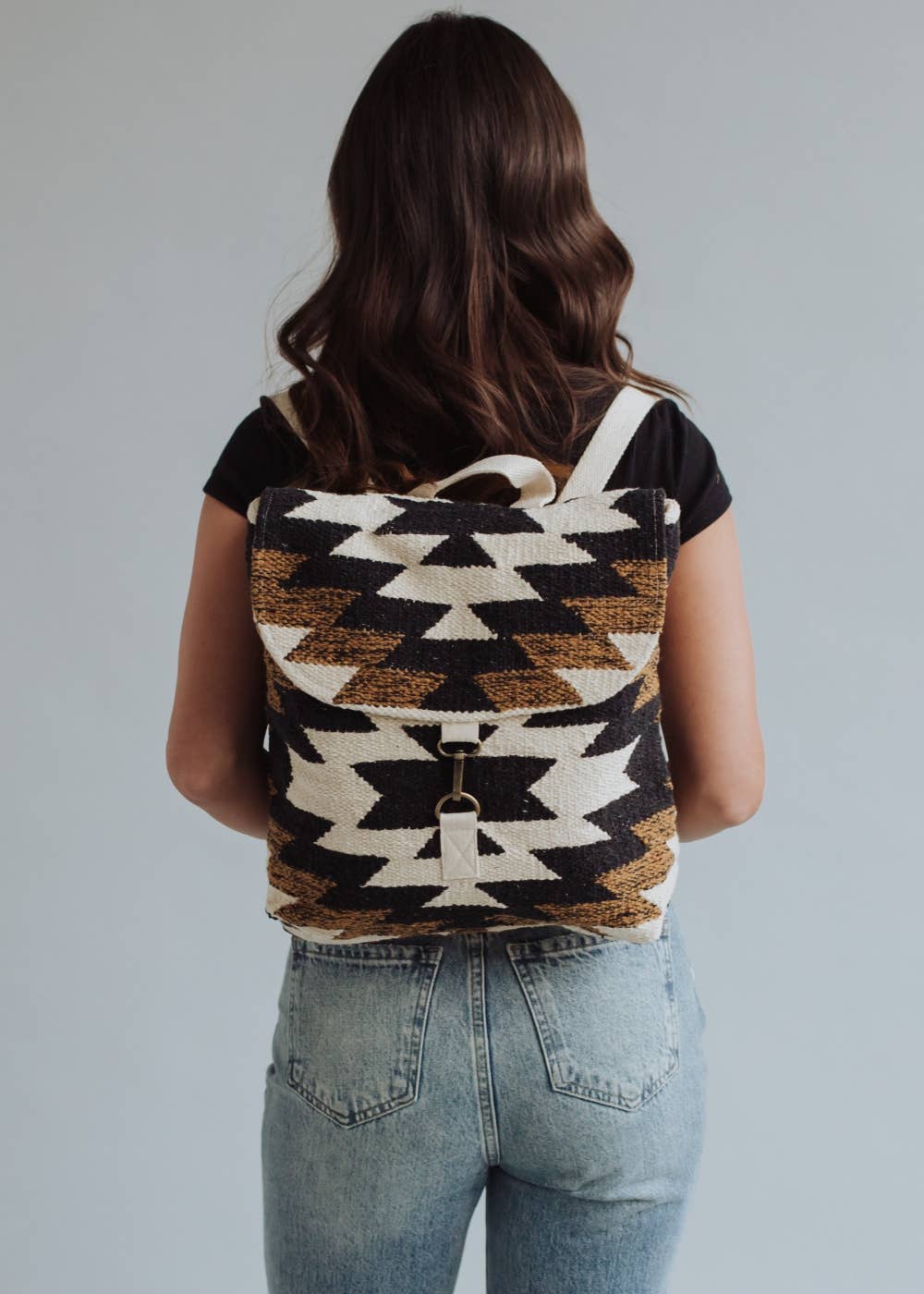 Black, White & Brown Aztec Backpack