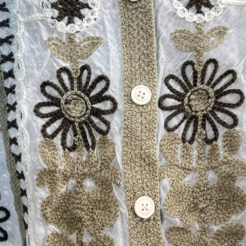 Vintage Hollow-Out Crochet Floral Vest