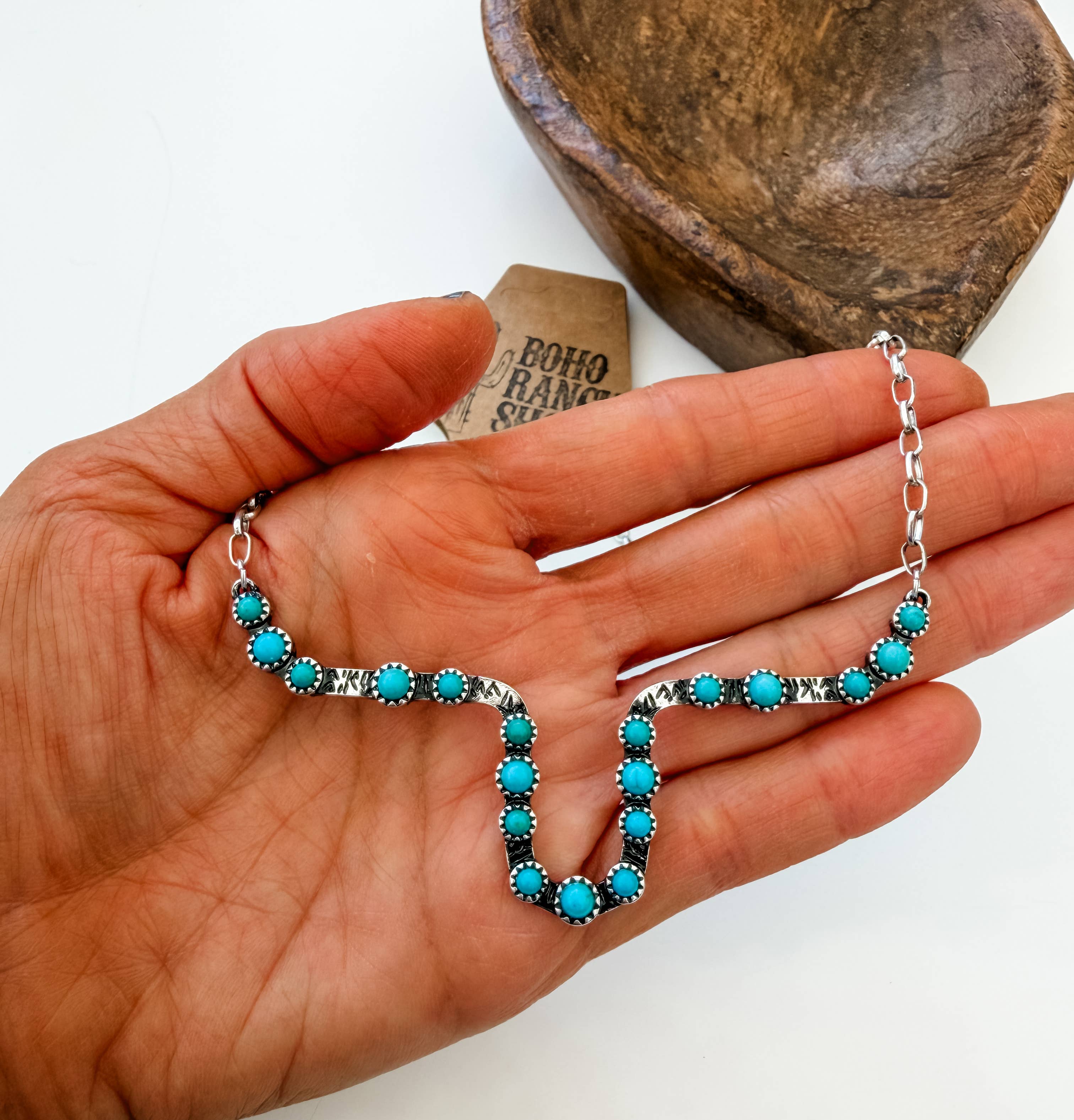 Western SteerHead Stone Necklace