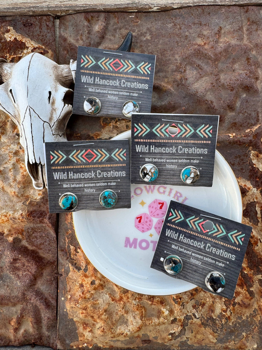 White Buffalo Earrings