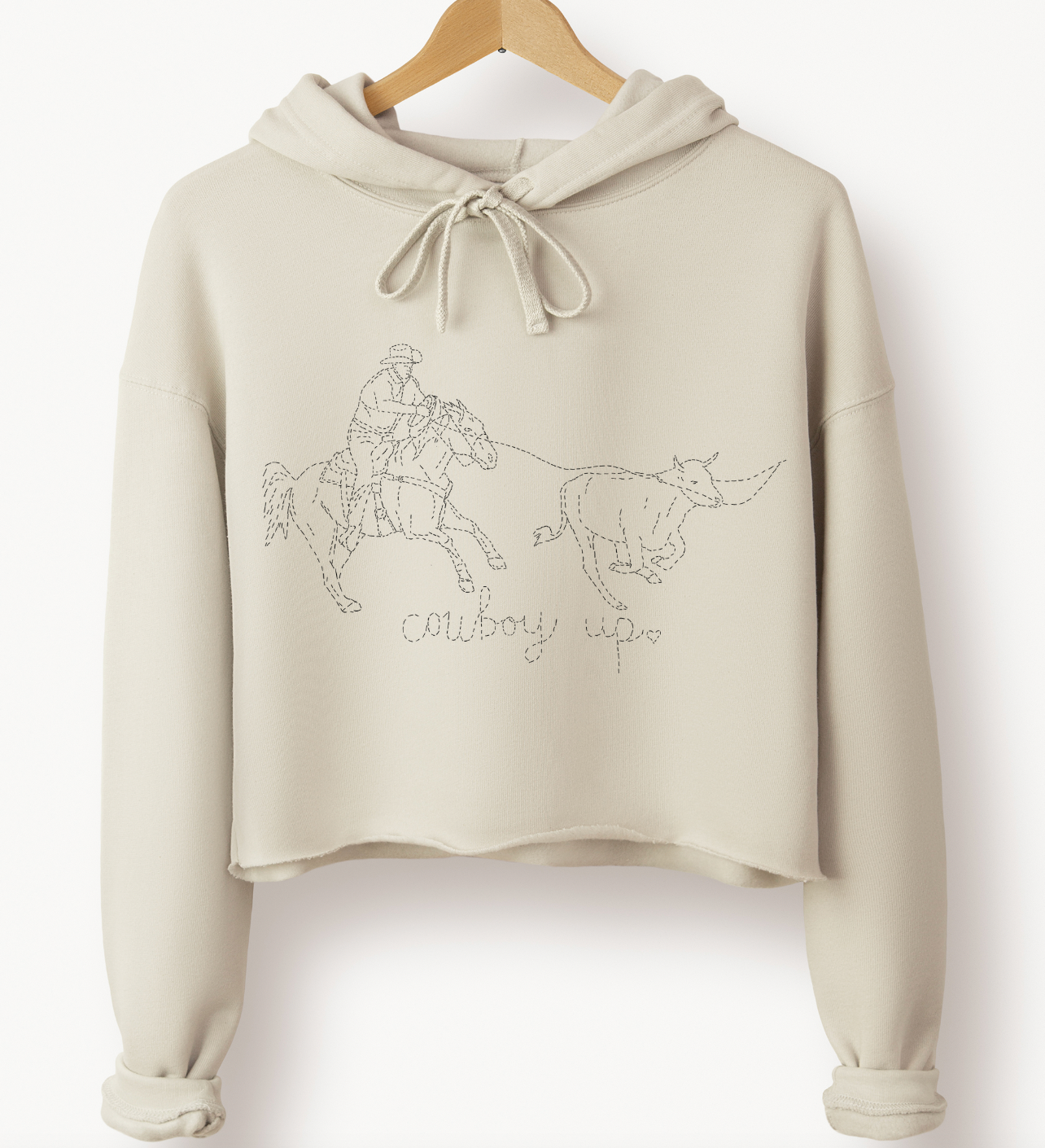 Cowboy Up Crop Hoodie