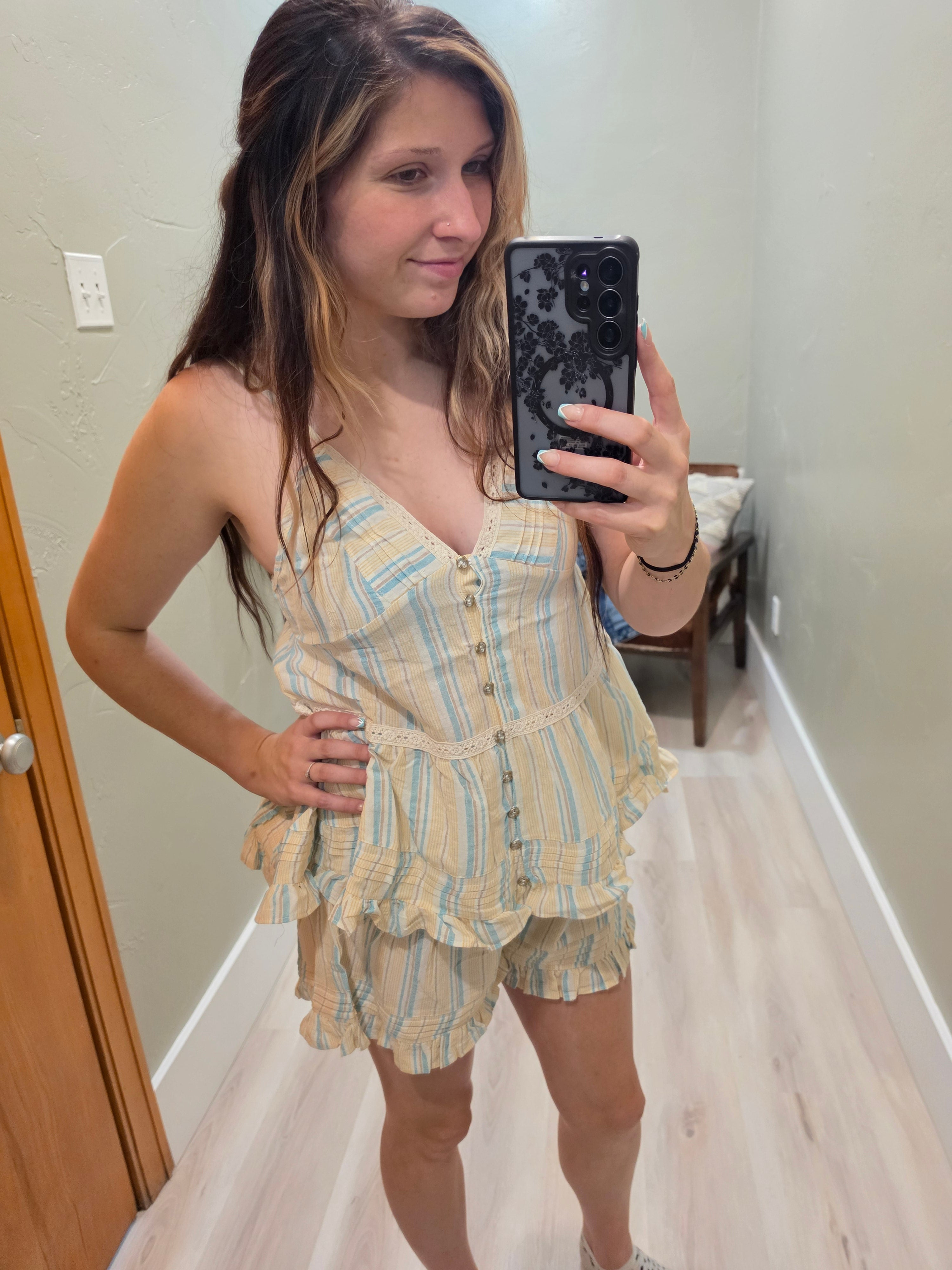 Lemon and Aqua Shorts