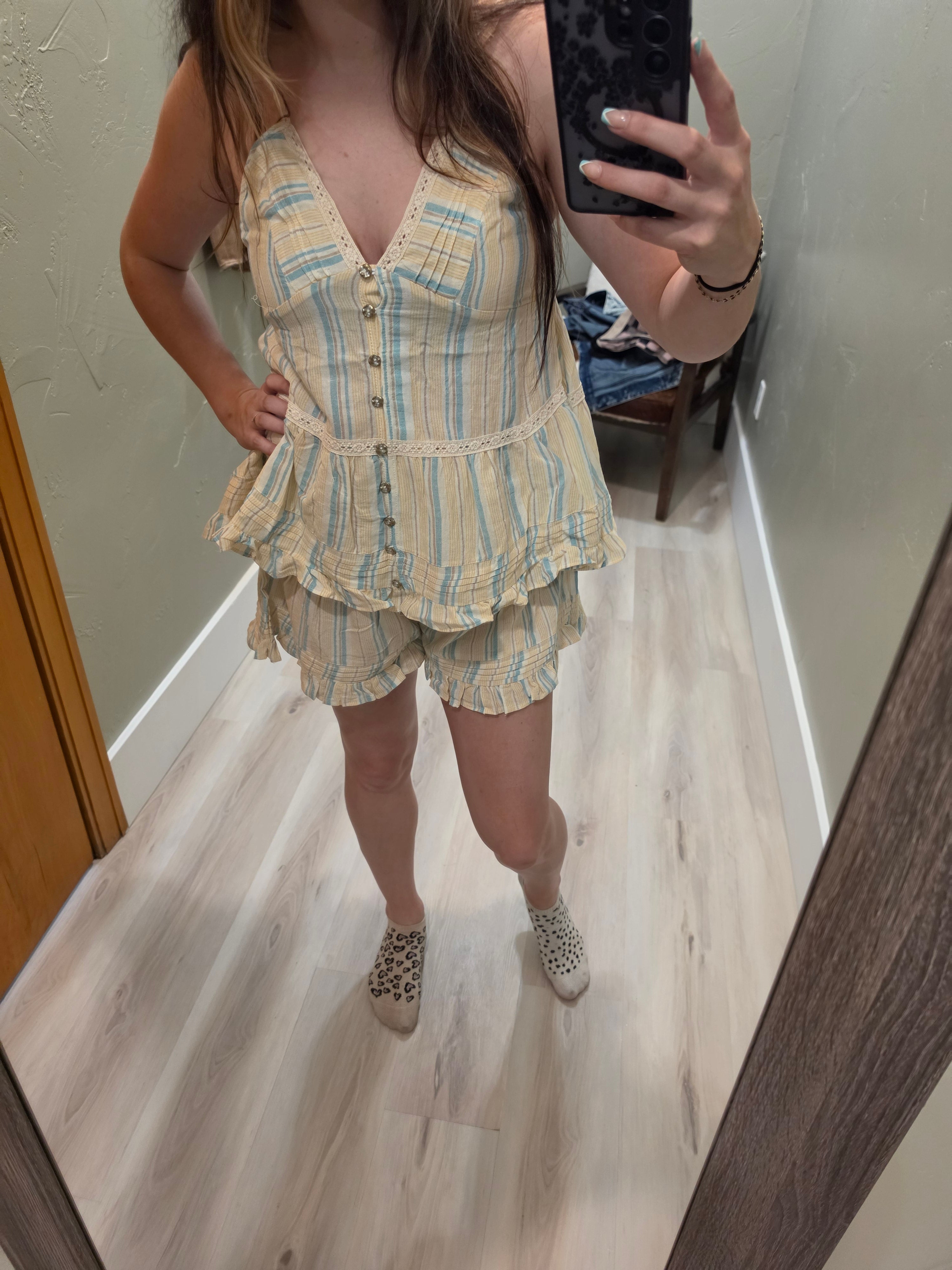Lemon and Aqua Shorts